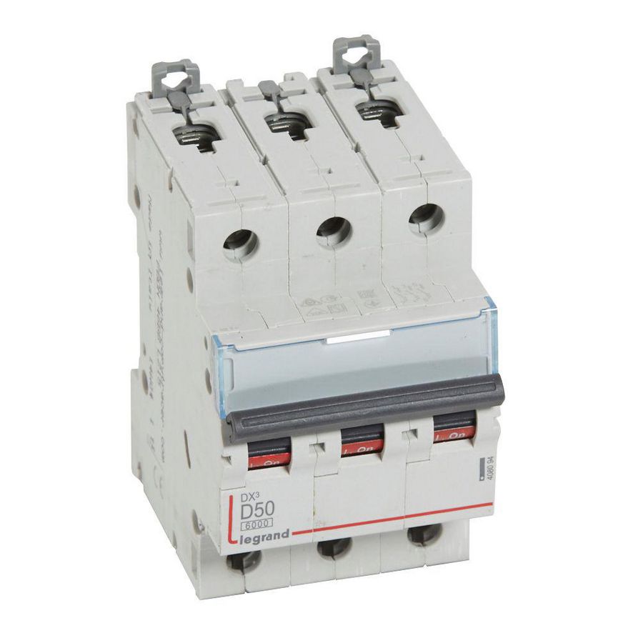 Installatieautomaat DX³ 6000A/10kA 3-polig D-karakteristiek 50A