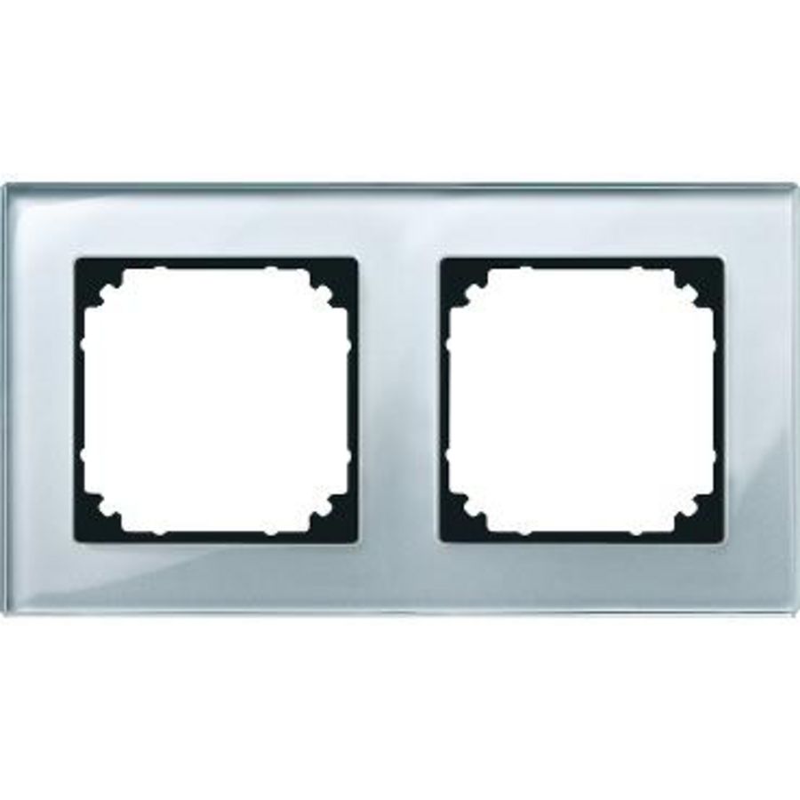 Afdekraam M-Elegance 2-voudig Glas Diamantzilver Systeem M