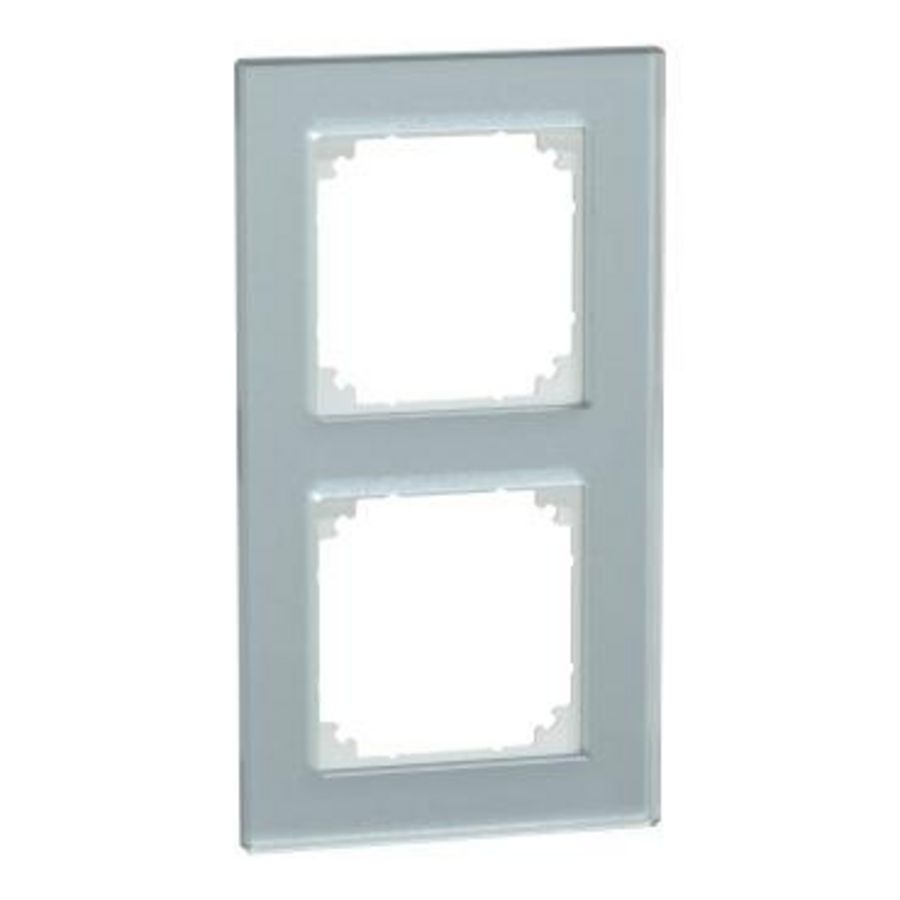 Afdekframe Merten M-Plan glas 2-voudig kristalwit