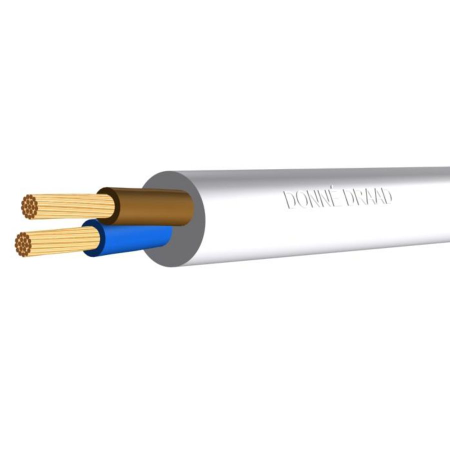 Ring a 100m. Vinylsnoer VMvS-D-wit 2x0,75mm2