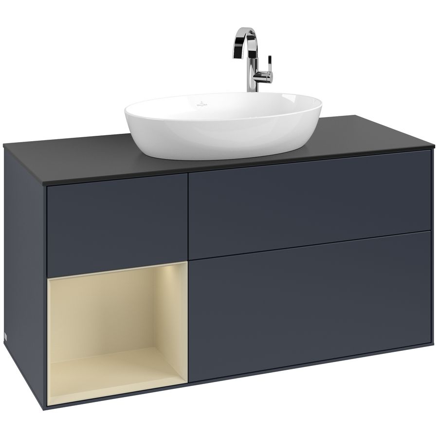 Wastafelonderkast Finion 1200x603x501mm Mid.Blue Matt Lacquer F942HJHG