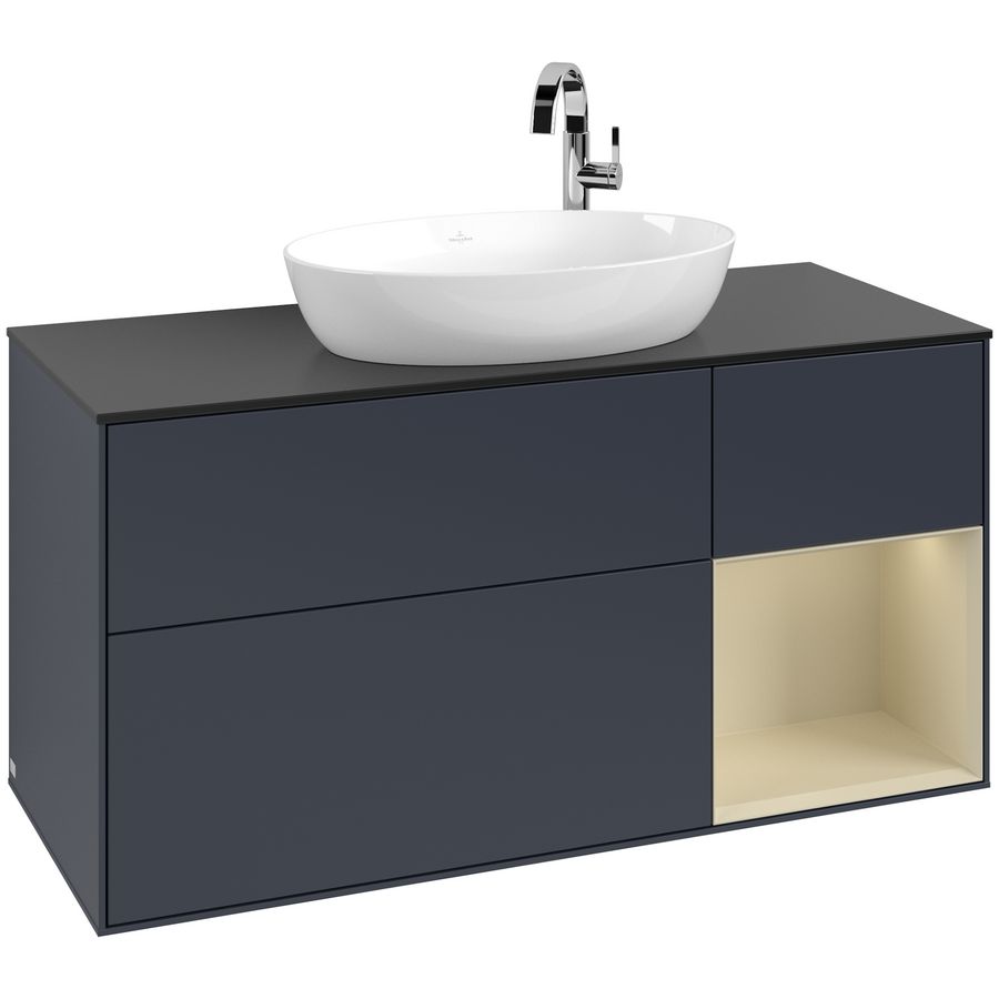 Wastafelonderkast Finion 1200x603x501mm Mid.Blue Matt Lacquer F952HJHG