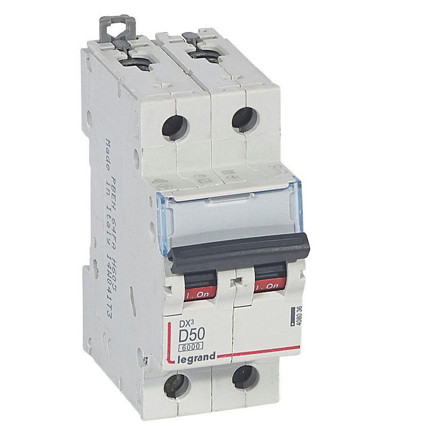 Installatieautomaat DX³ 6000A/10kA 2-polig D-karakteristiek 50A