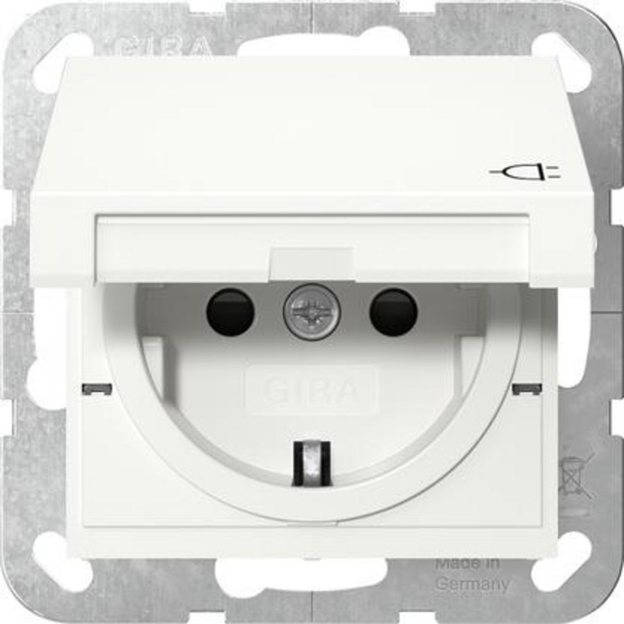 wandcontactdoos met randaarde KD + Safety Plus System 55 zuiver wit