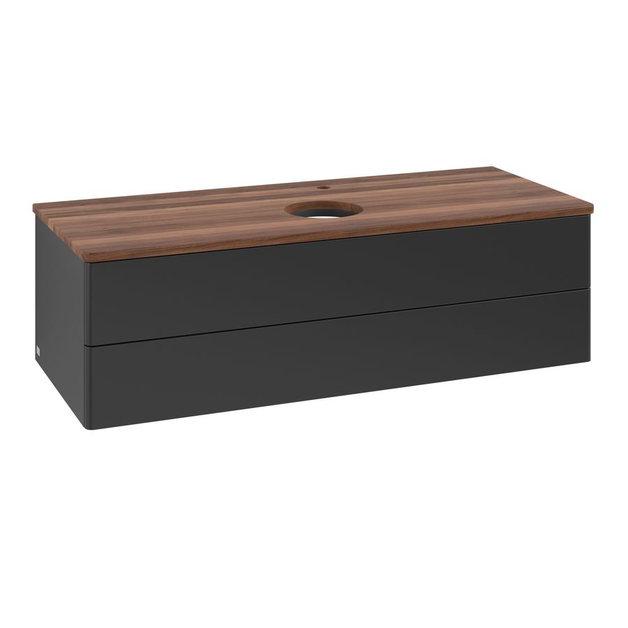 Wastafelonderkast Antao 1200x360x500mm Black Matt Lacquer K21052PD