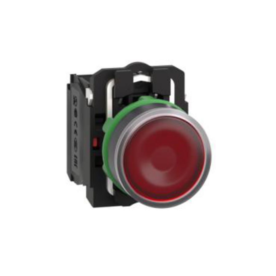 Drukknop Verlicht Verz. Terugv. 22mm 110-120V Rood