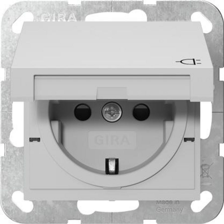 wandcontactdoos met randaarde KD + Safety Plus System 55 grijs m