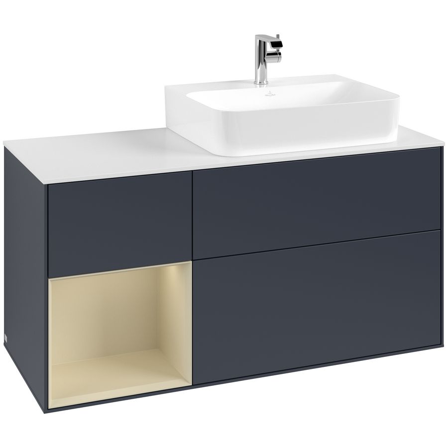Wastafelonderkast Finion 1200x603x501mm Mid.Blue Matt Lacquer G141HJHG