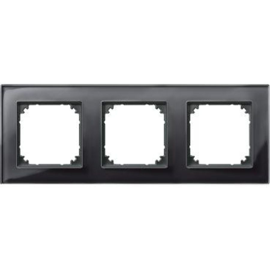 Afdekraam M-Elegance 3-voudig Glas Onyxzwart Systeem M
