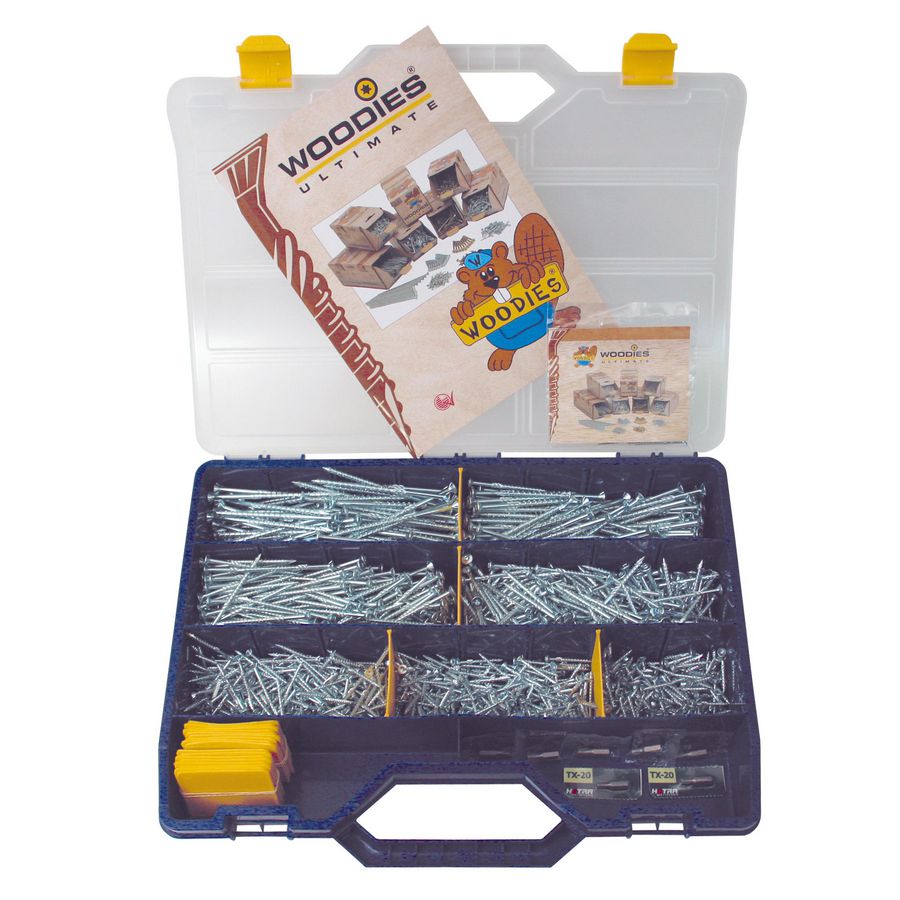 Assortimentskoffer incl 1200 schroeven verzinkt assorti