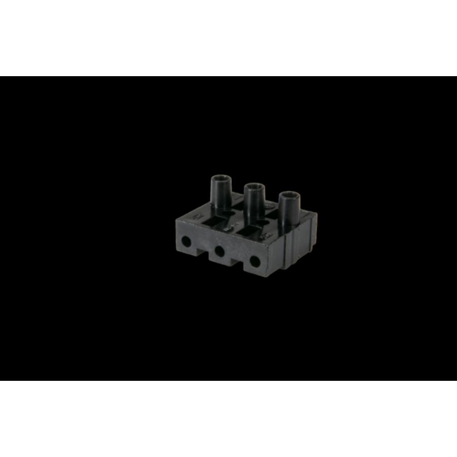 Steker inbouw 3-polig female zwart (AC160 BU/ 3s female) VVE=200