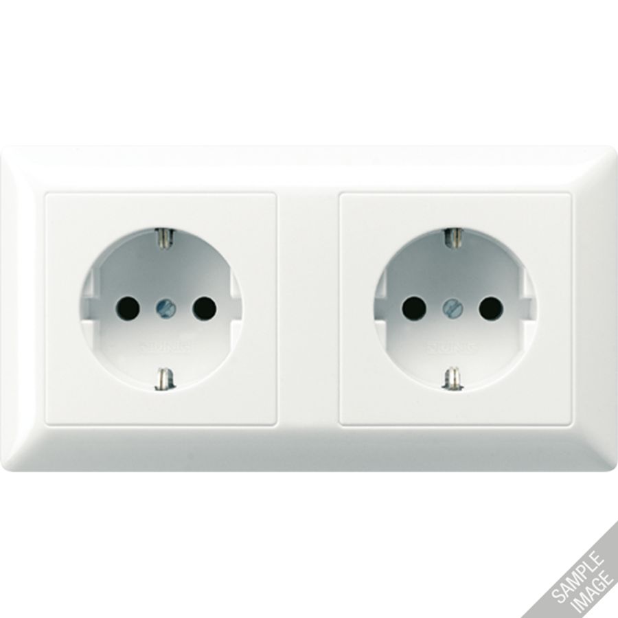 Wandcontactdoos beschermingscontact 16 A 250V wandgoot wit VVE=5