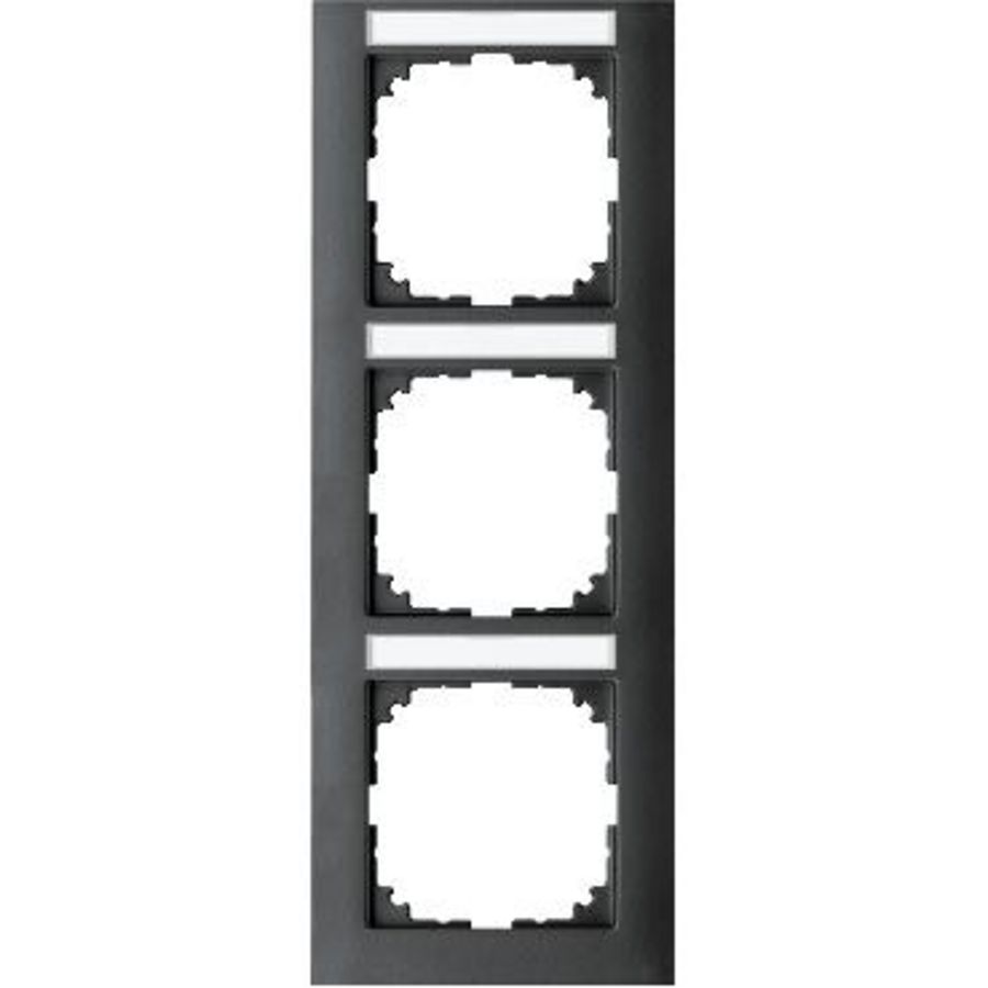 Afdekframe Merten M-Pure 3 stellen tekstveld verticaal antra
