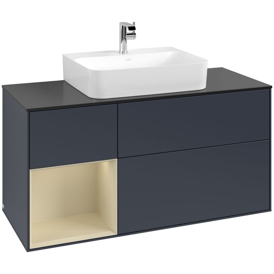 Wastafelonderkast Finion 1200x603x501mm Mid.Blue Matt Lacquer G162HJHG