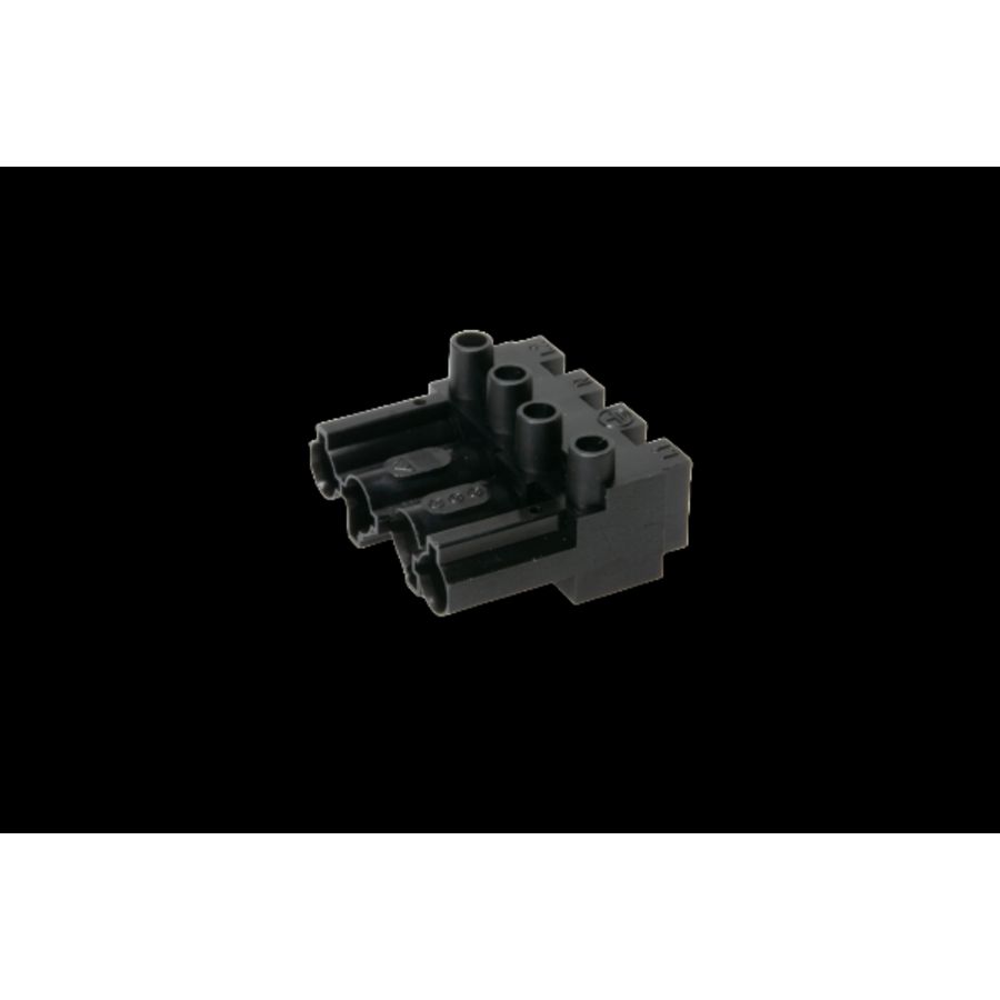Steker 4-polig female zwart (AC166-A BU/ 4 zw) VVE=150