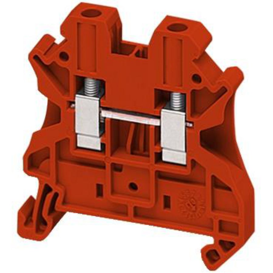 Doorvoer klemmenblok 4mm2 Enkel niveau Rood Linergy VVE=50