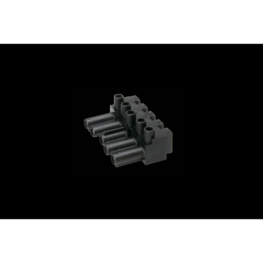 Steker 5-polig male zwart (AC166-A ST/ 5 zw) VVE=100