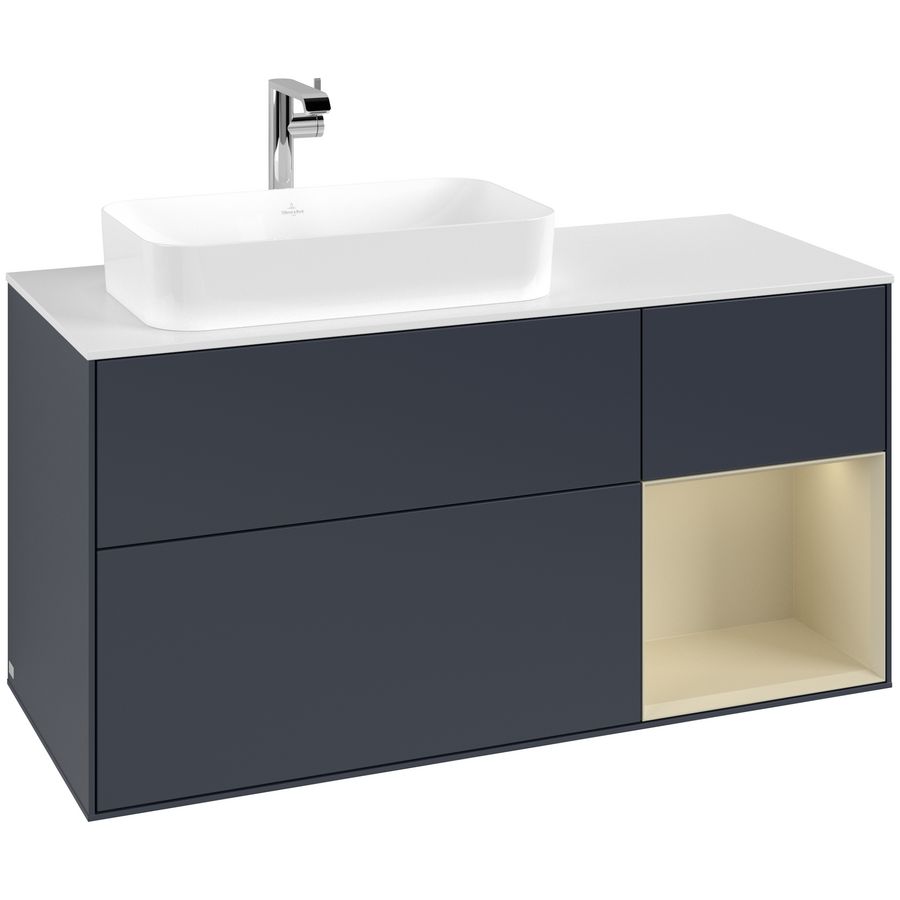 Wastafelonderkast Finion 1200x603x501mm Mid.Blue Matt Lacquer G281HJHG
