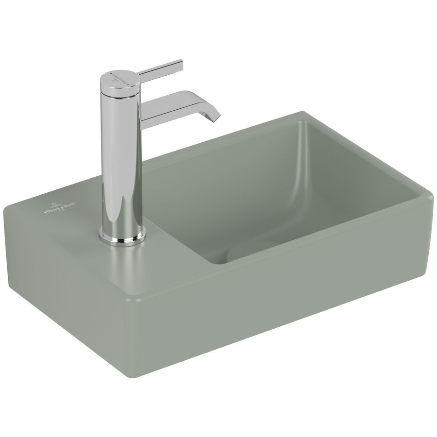 Fontein Avento 360x220mm Morning Green CeramicPlus kraangat rechts zonder overloop