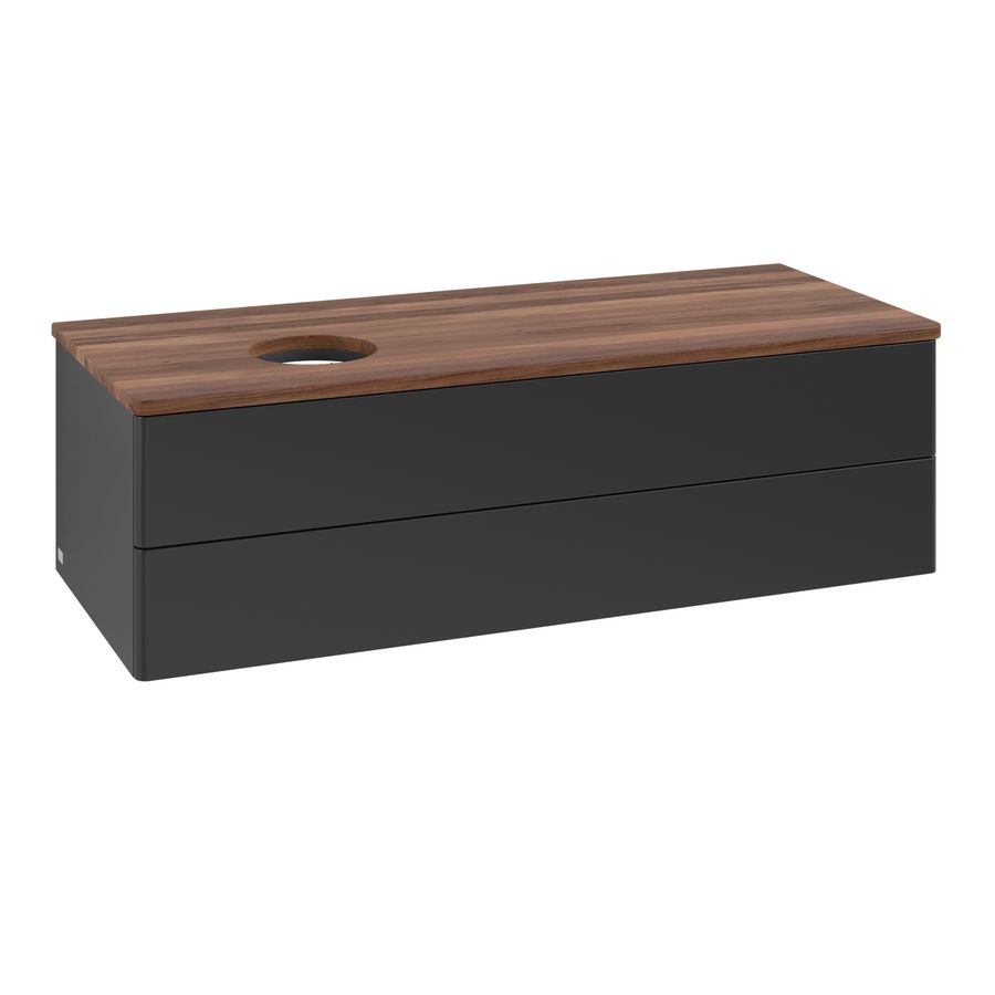 Wastafelonderkast Antao 1200x360x500mm Black Matt Lacquer K22012PD