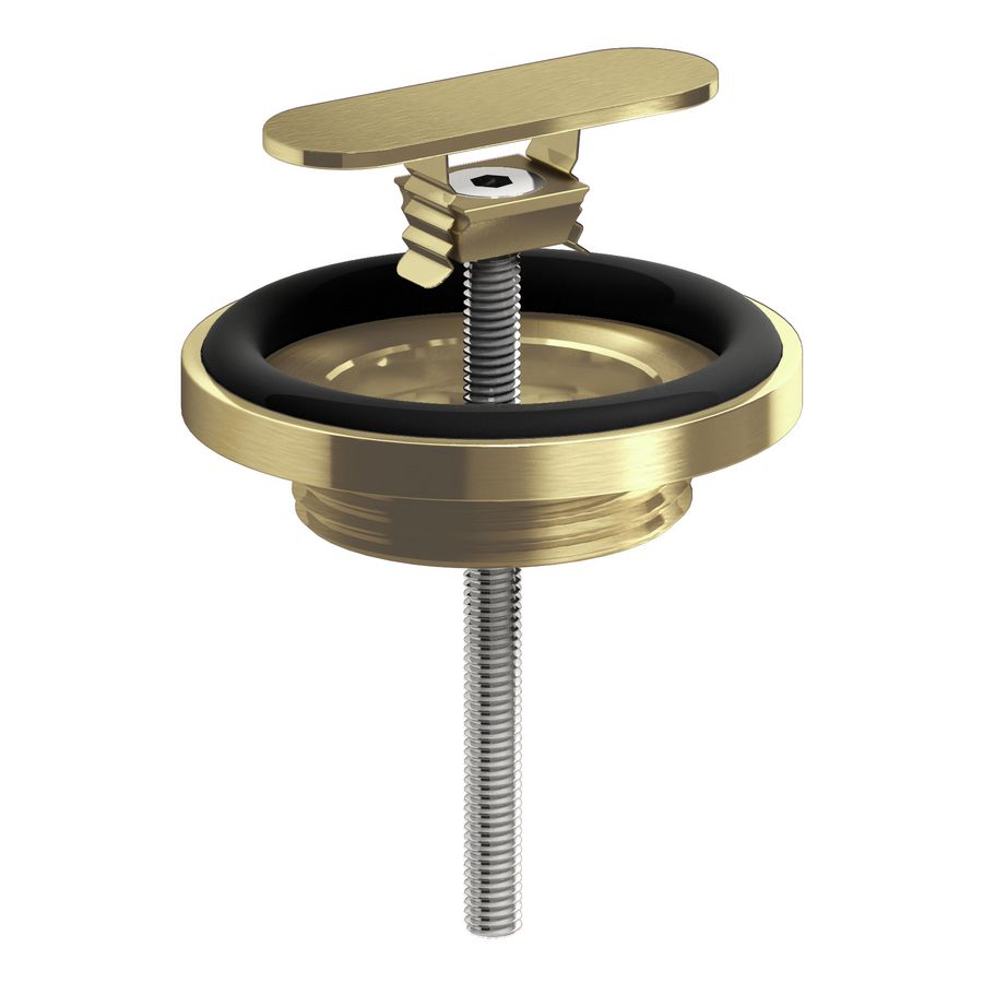NewFlush/First afvoerplug+sifonaansl goud geborsteld PVD