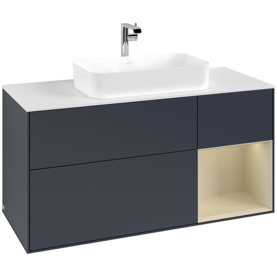 Wastafelonderkast Finion 1200x603x501mm Mid.Blue Matt Lacquer G301HJHG