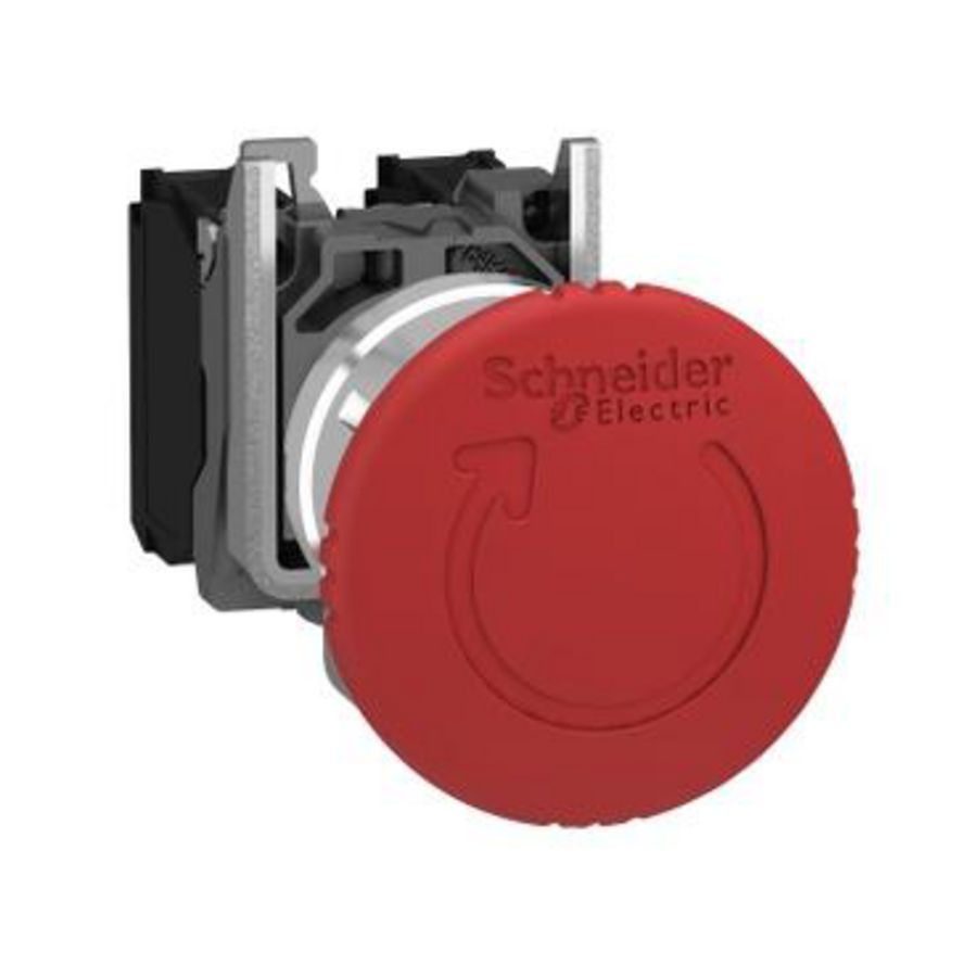 Noodstop vuistslag 40mm Draaiontgrendeling 22mm 2NC+1NO Rood