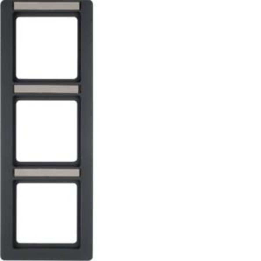 Afdekraam 3-v vert. Tekstveld berker Q.1 antraciet