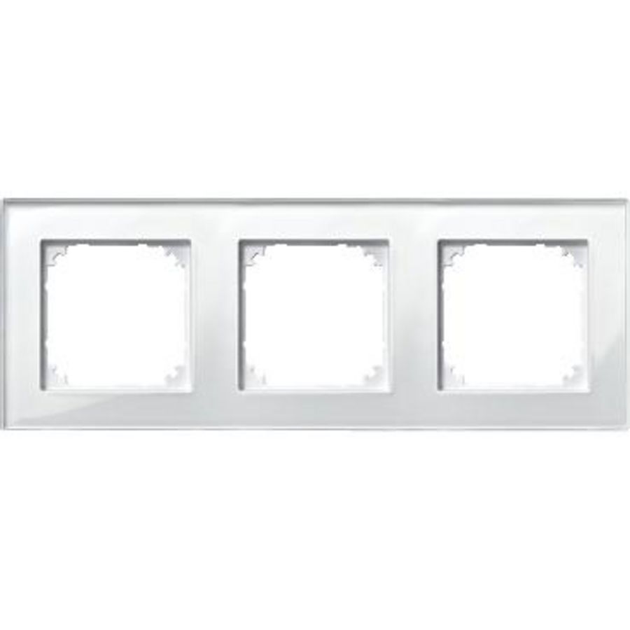 Afdekraam M-Elegance 3-voudig Glas Briljantwit Systeem M