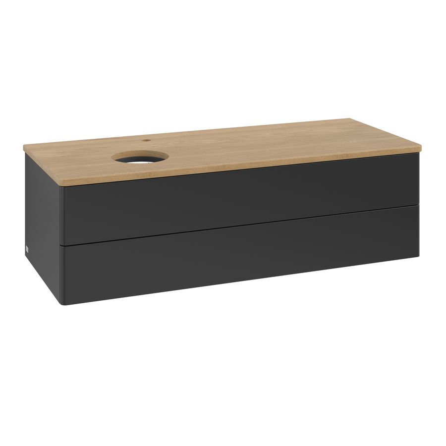Wastafelonderkast Antao 1200x360x500mm Black Matt Lacquer K22051PD