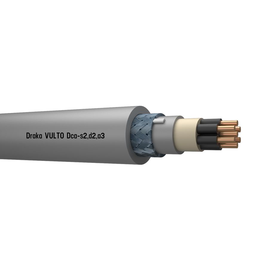 Rol a 50m. VULTO VO-YMvKas Dca 0,6/1kV gy# 7x2,5/2,5mm² (zwart met wit geprinte nummeRol)