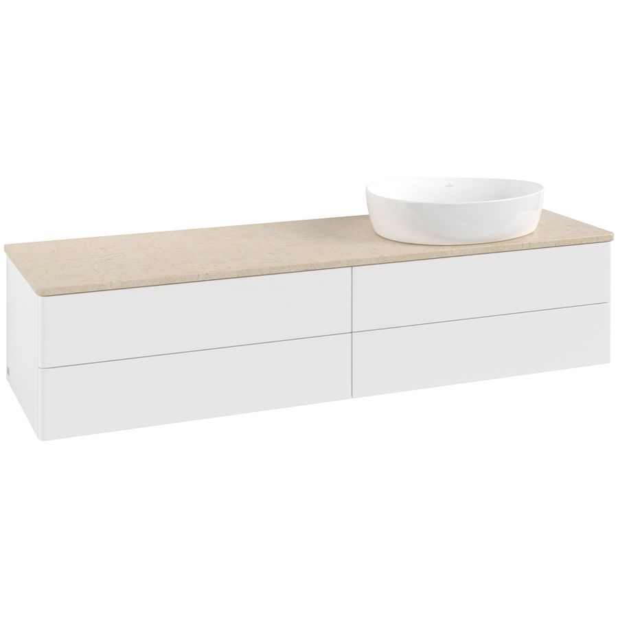 Wastafelonderkast Antao 1600x360x500mm White Matt Lacquer K27013MT