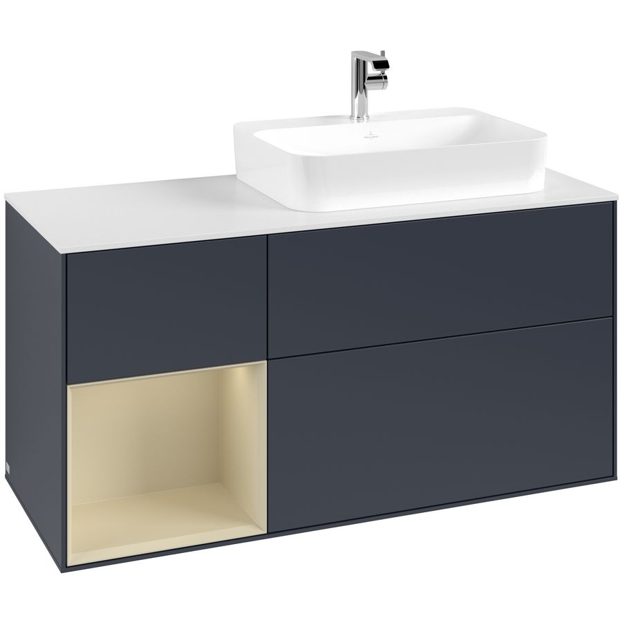 Wastafelonderkast Finion 1200x603x501mm Mid.Blue Matt Lacquer G391HJHG