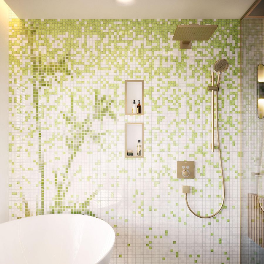 Hoofddouche 300 1 straalsoort EcoSmart wand Brushed Bronze Raindance E