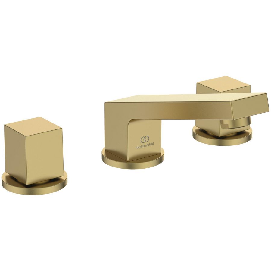 Wastafelmengkraan 3-gats 5l/min m. waste brushed gold Extra