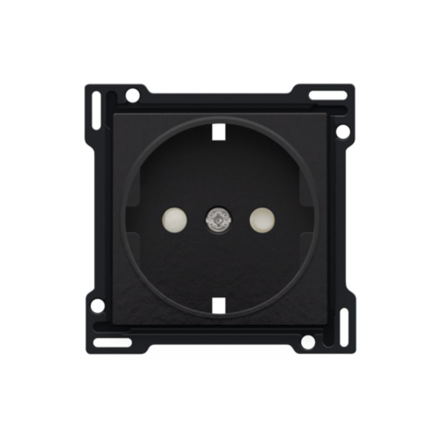 Afwerkingsset stopcontact randaarde/besch.afsl. pianoblack