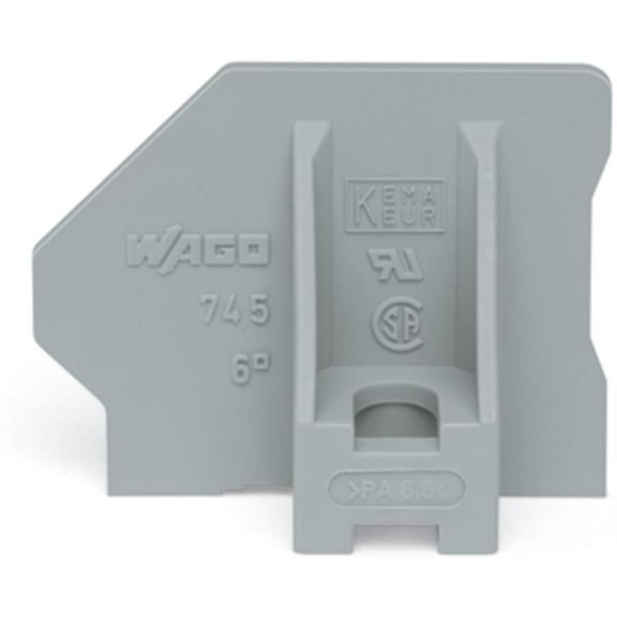 Eindplaat met flens grijs 745-345 VVE=50