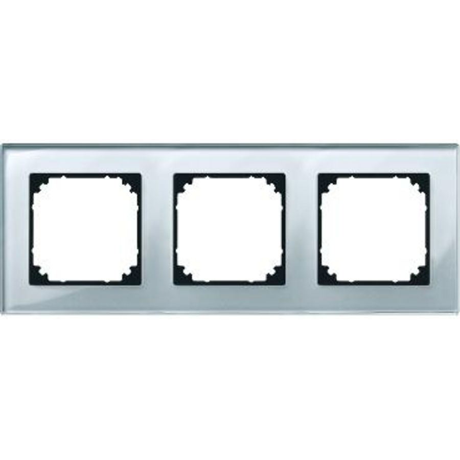 Afdekraam M-Elegance 3-voudig Glas Diamantzilver Systeem M
