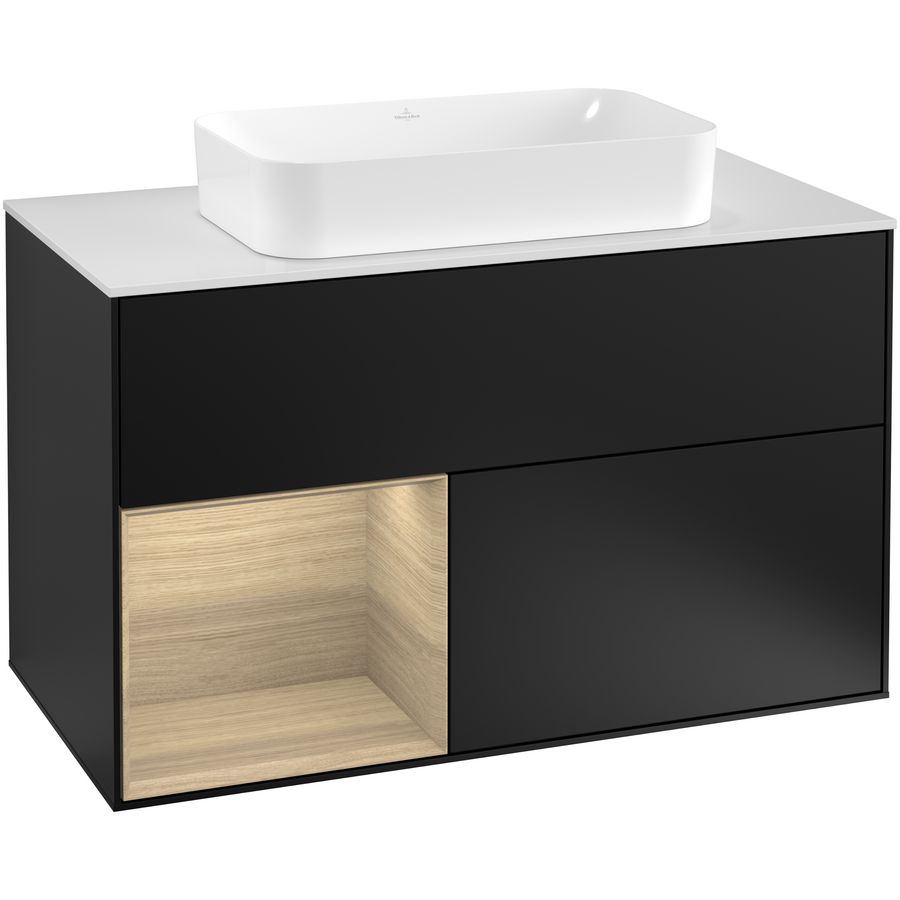 Wastafelonderkast Finion 1000x603x501mm Black Matt Lacquer G241PCPD