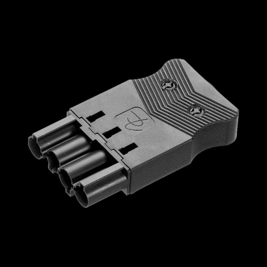 Steker vlak 4-polig 2,5mm² male zwart (AC166 GSTF/ 425 zw) VVE=10
