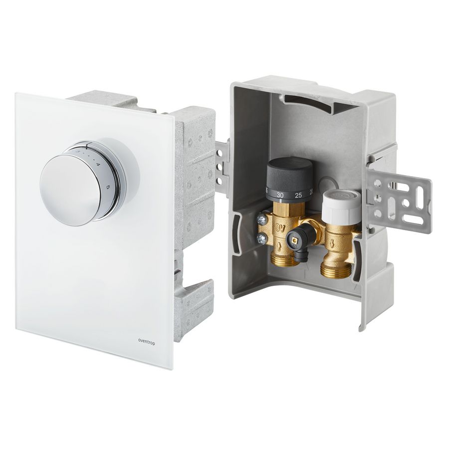 Thermostaat+interne retourtem.regeling Unibox T-RTL glas wit