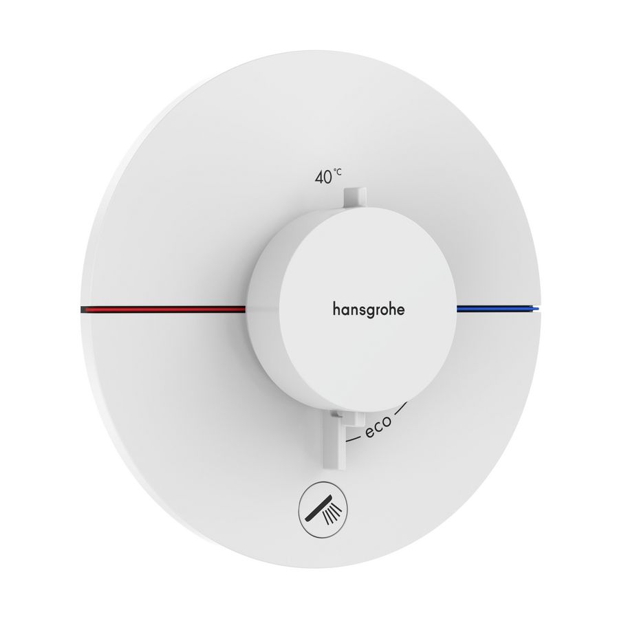Comfort S thermostaat afbouwdeel tbv inbouw voor 1 functie en extra uitgang mat wit