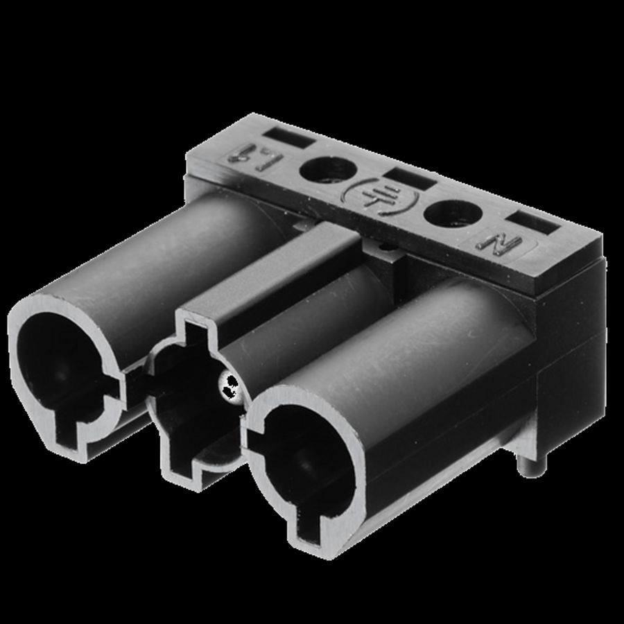 Steker 3-polig male zwart (AC166 GSTLH/ 3 zw) VVE=500