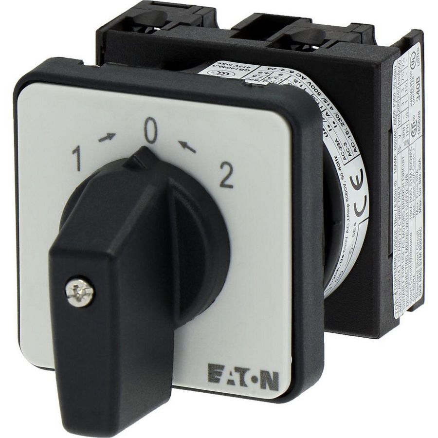 Omschakelaar 2 cont. 20A frontpl:2>0<1 45° 019863
