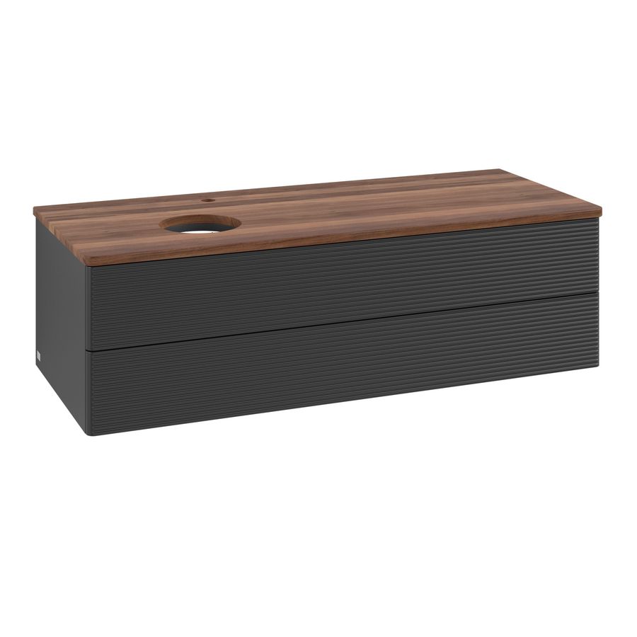 Wastafelonderkast Antao 1200x360x500mm Black Matt Lacquer K22152PD