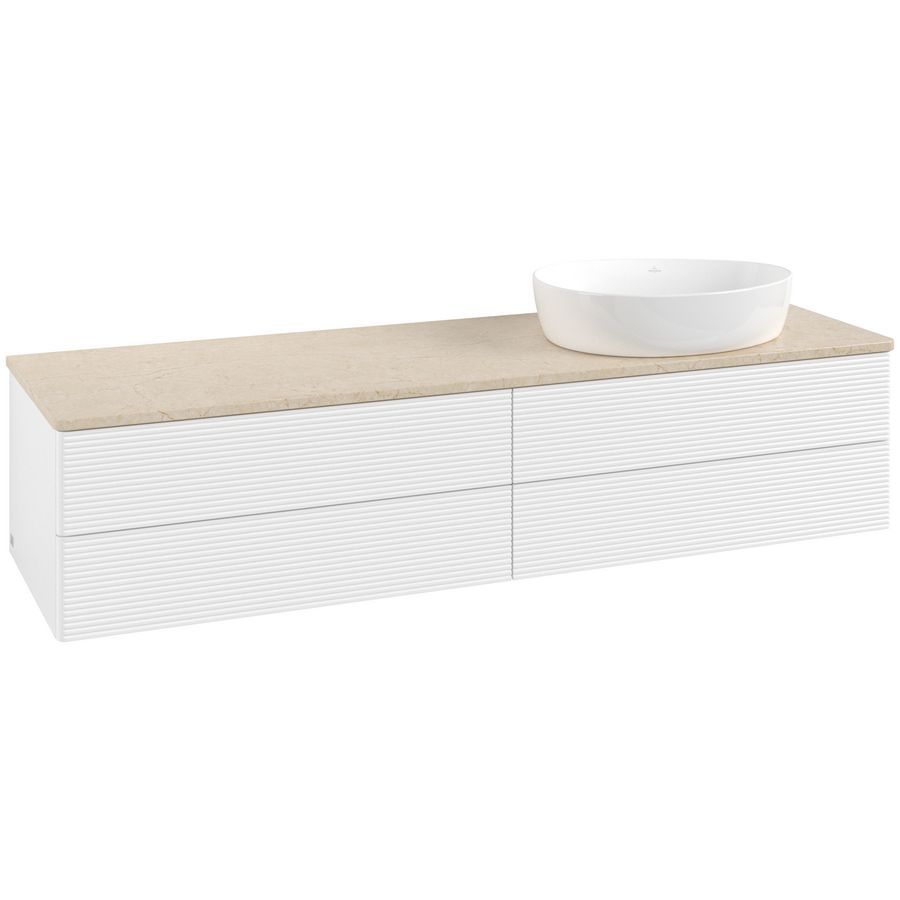 Wastafelonderkast Antao 1600x360x500mm White Matt Lacquer K27113MT