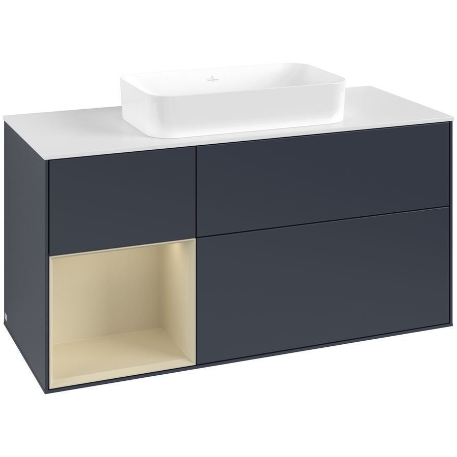 Wastafelonderkast Finion 1200x603x501mm Mid.Blue Matt Lacquer G701HJHG