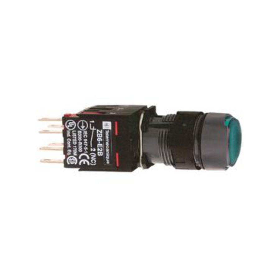 Drukknop Verlicht Verzonken Vergrendeling 16mm 24V 1NO -