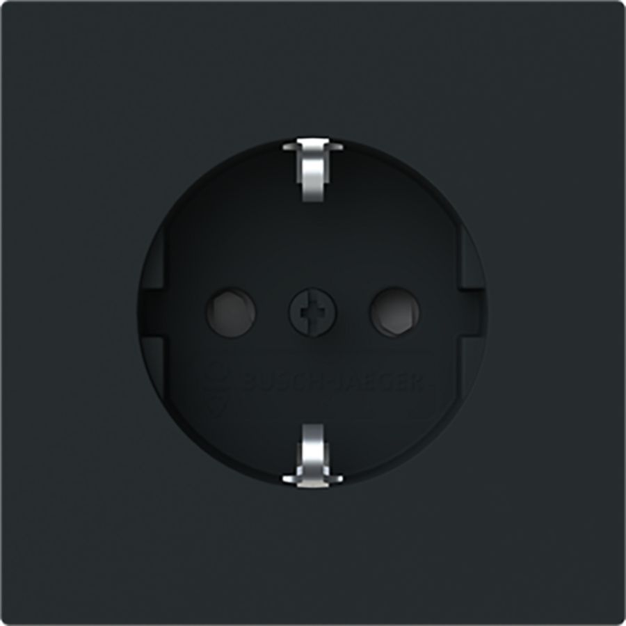 Wandcontactdoos randaarde clips inb art-matzwart Safety+ (20 EUCB-F-45M)