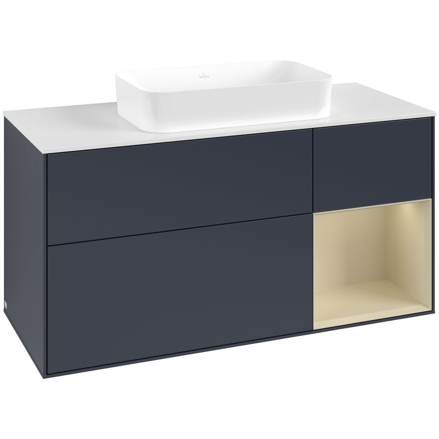 Wastafelonderkast Finion 1200x603x501mm Mid.Blue Matt Lacquer G711HJHG